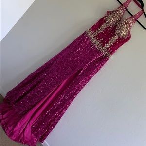 Fuchsia Sparkle Glam Dress 👗